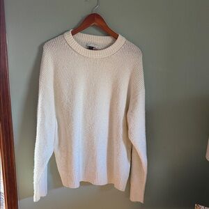 American Eagle Outfitters Cream Crewneck Sweater